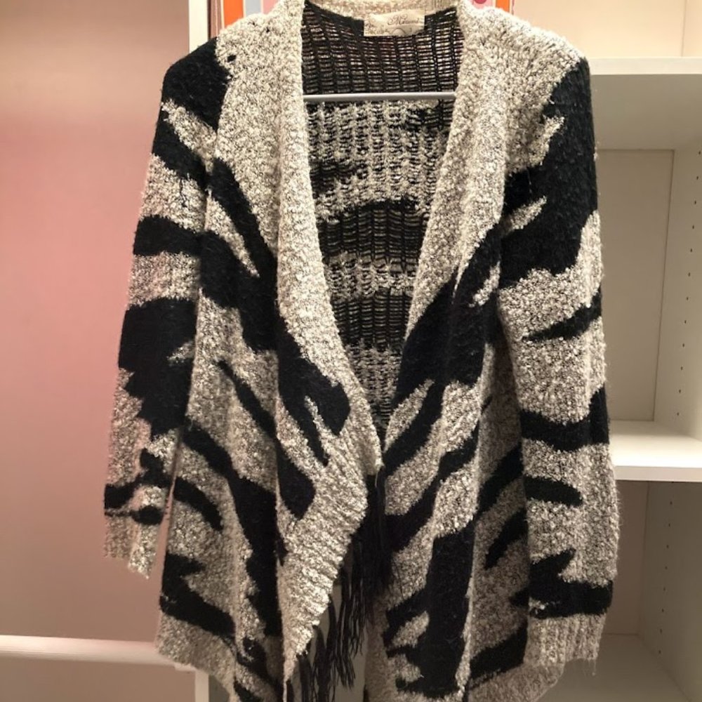 Fuzzy Zebra Pattern Sweater